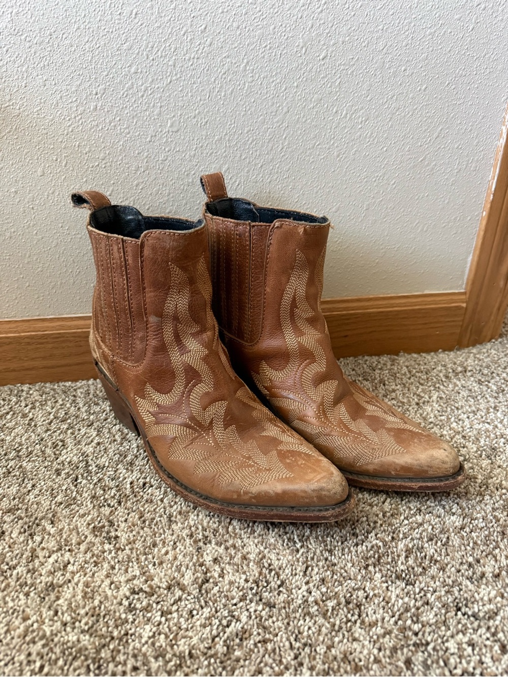Liberty Black Women’s Tan Western Leather Ankle Boots
